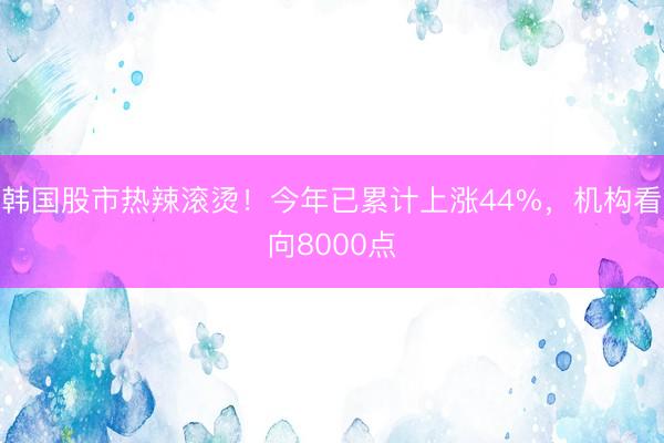 韩国股市热辣滚烫！今年已累计上涨44%，机构看向8000点