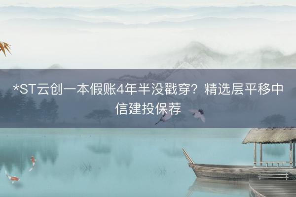 *ST云创一本假账4年半没戳穿?精选层平移中信建投保荐