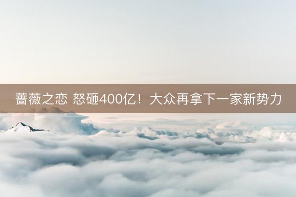 蔷薇之恋 怒砸400亿!大众再拿下一家新势力