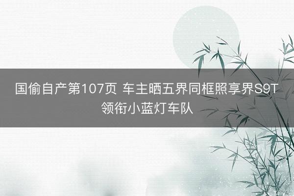 国偷自产第107页 车主晒五界同框照享界S9T领衔小蓝灯车队
