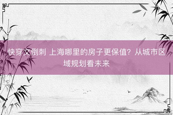 快穿文倒刺 上海哪里的房子更保值？从城市区域规划看未来