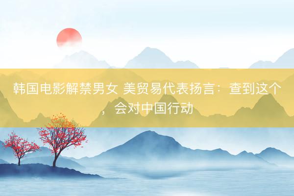 韩国电影解禁男女 美贸易代表扬言：查到这个，会对中国行动