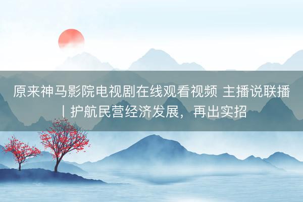 原来神马影院电视剧在线观看视频 主播说联播丨护航民营经济发展，再出实招