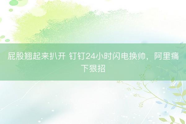 屁股翘起来扒开 钉钉24小时闪电换帅,阿里痛下狠招