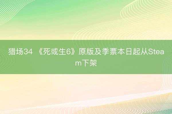 猎场34 《死或生6》原版及季票本日起从Steam下架